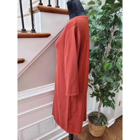 Inner Circle Women's Rayon Round Neck Long Sleeve Knee Length Dress Size X-Large - Picture 7 of 12